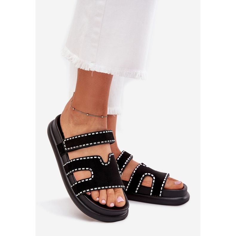 Boto Naisten flip flops koristeella lavalla Black Dlyna musta 1