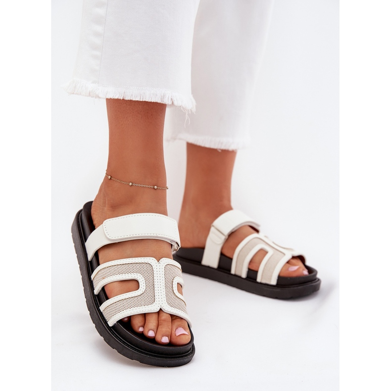 Boto Naisten flip flops lavalla Velcro Koviran kanssa valkoinen 2