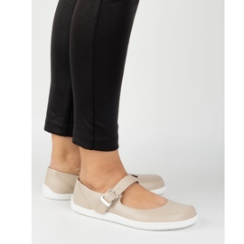 Paljain jaloin naisten balleriinit Olivier 1770polon nahkaiset kengät beige -solki 2