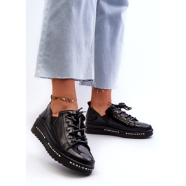 S.Barski Lace -UP Naisten kengät Luonnollisen nahkaa S. Barski LR620 Black musta 3