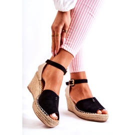 Mukavat naisten sandaalit Wedge Black Dellialla musta 1