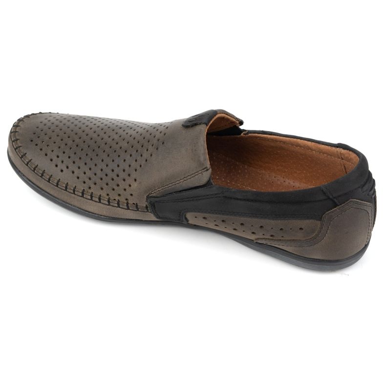 Olivier Miesten harjakattoiset nahkaiset mokasiinit 0525 oliivi vihreä 4