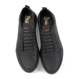 Polbut Miesten vapaa-ajan nahkakengät 2121/2 mustat 3