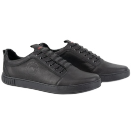 Polbut Miesten vapaa-ajan nahkakengät 2121/2 mustat 5