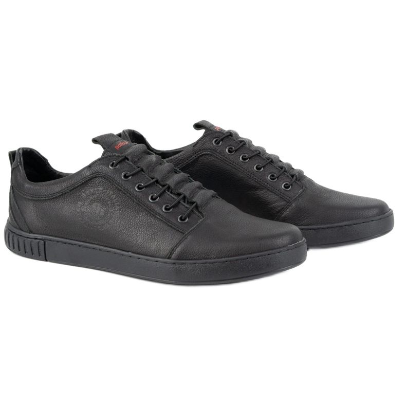 Polbut Miesten vapaa-ajan nahkakengät 2121/2 mustat 5
