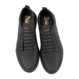 Polbut Miesten vapaa-ajan nahkakengät 2121/2 mustat 10