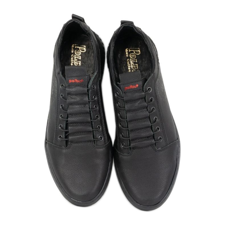 Polbut Miesten vapaa-ajan nahkakengät 2121/2 mustat 10