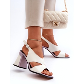 S.Barski Naisten korkeakorkoiset sandaalit, valkoinen D&amp;A MR38-153 4