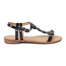 Shelvt Rento sandaalit koristeellisella punoksella musta 1