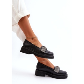 Zazoo 3419 Naisten nahkapäällysteet koristeellisella kaistaleella mustalla hihnalla 3