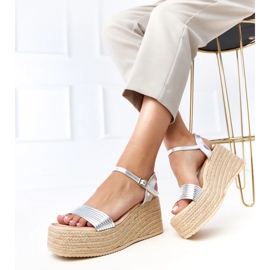 Silver Espadrilles -sandaalit Solora -alustalla hopea 2