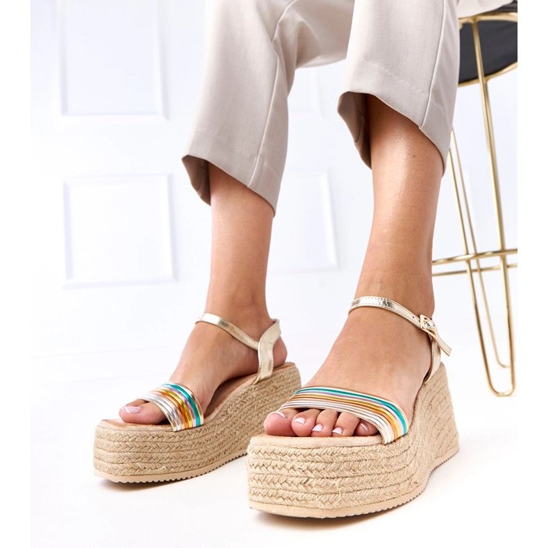 Moniväriset Espadrilles -sandaalit Solora -alustalla monivärinen 1