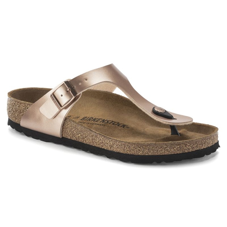 Naisten flip -Flops Birkenstock Gizeh BS 1023925 Kultainen vaaleanpunainen metalli 1