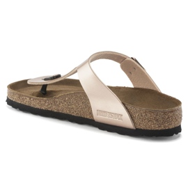 Naisten flip -Flops Birkenstock Gizeh BS 1023925 Kultainen vaaleanpunainen metalli 3