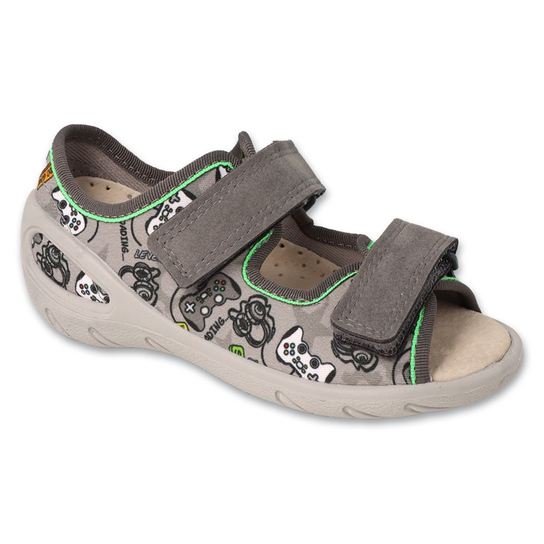 Befado lasten tossut tarranauhalla, nahkainen sisäosa 063X021, harmaa 1