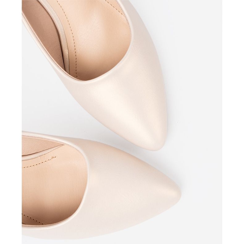 Sergio Leone Tyylikkäät valkoiset helmiäiset naisten korkokengät valkoinen 1