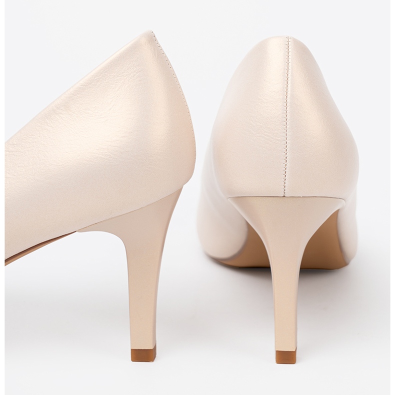 Sergio Leone Tyylikkäät valkoiset helmiäiset naisten korkokengät valkoinen 2