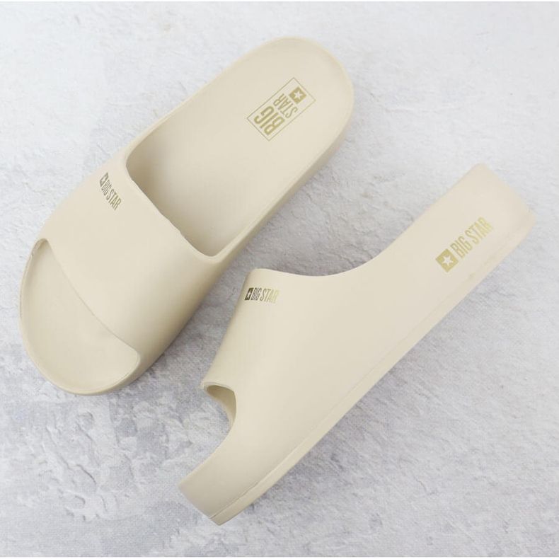 Big Star Naisten flip flops -alustalla uima -allas beige iso tähti SS274722 2