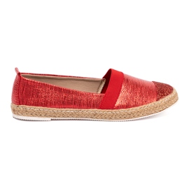 Goodin Punainen espadrilles kiiltävällä langalla 2
