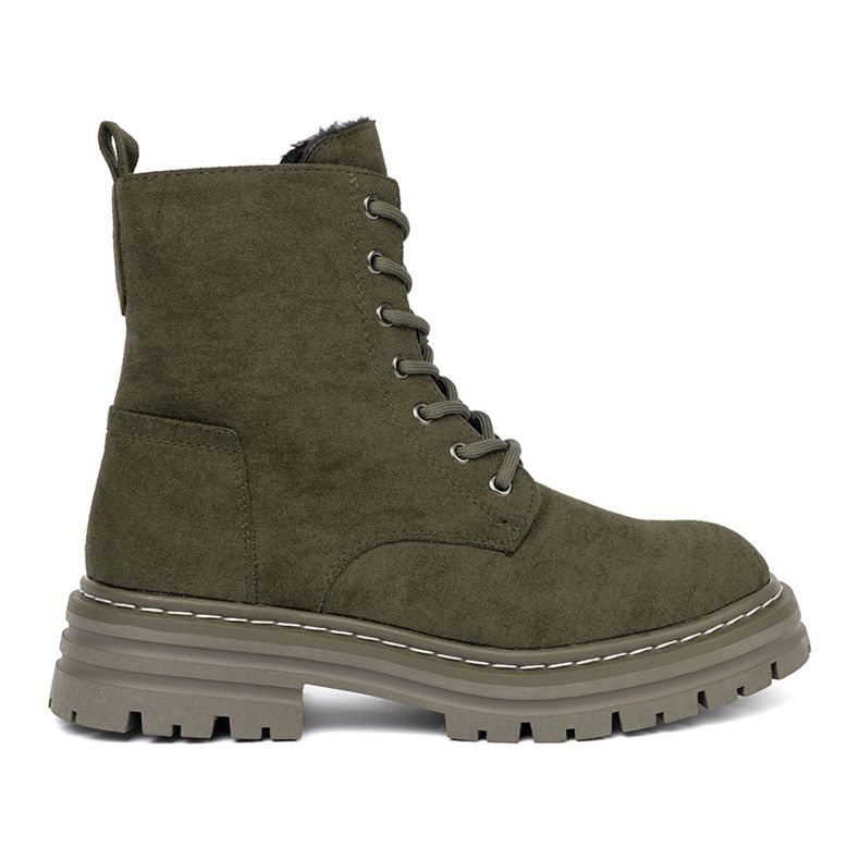 Tummanvihreät naisten saappaat mokkanahkalla Sergio Leone 2