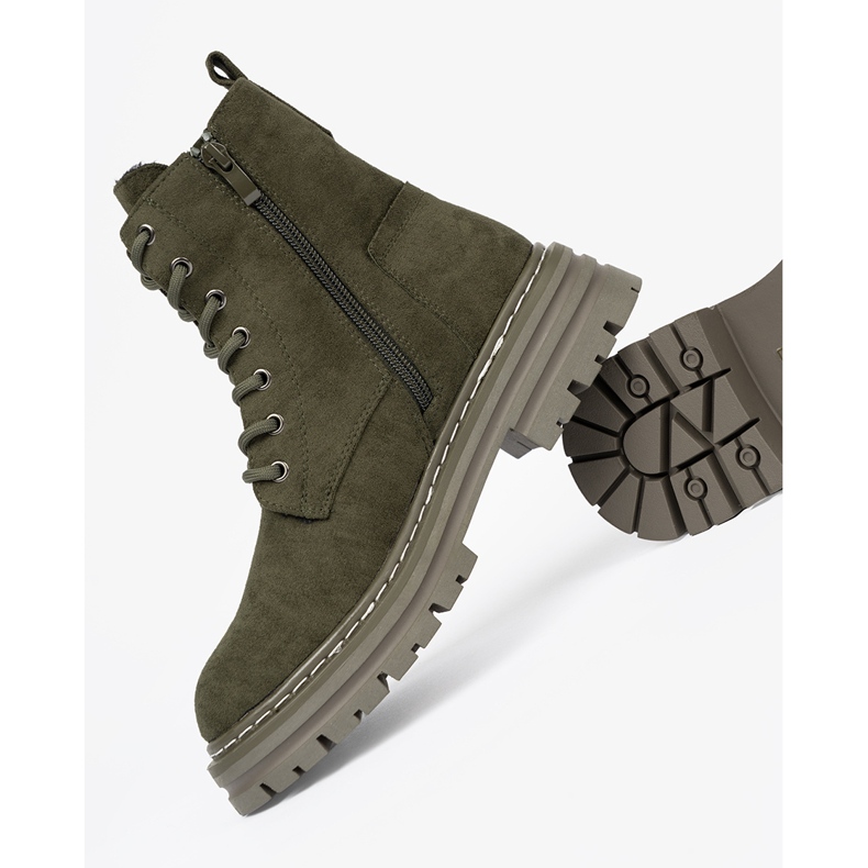 Tummanvihreät naisten saappaat mokkanahkalla Sergio Leone 1