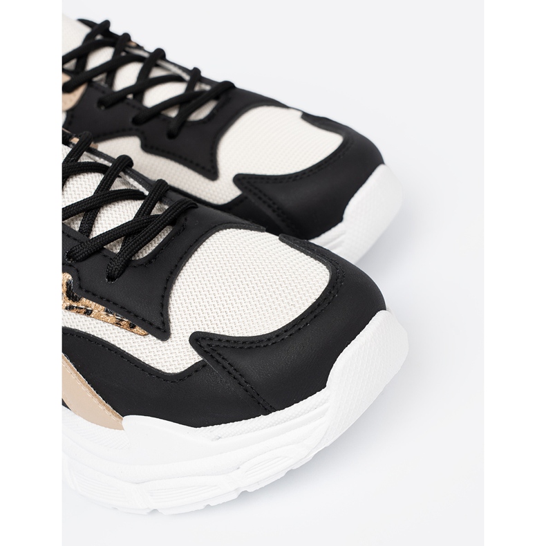 Shelvt Musta ja beige naisten lenkkarit paksulla pohjalla 1