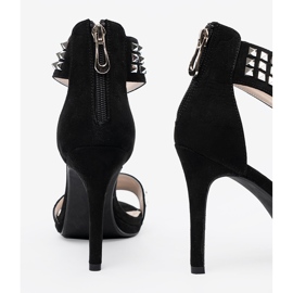 Shelvt Sandaalit mustalla nastalla zirkonilla 1