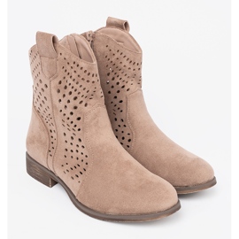 Seastar Beige Openwork Boots in cowboy -tyyli 1