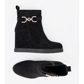 Shelvt Musta mokkanahka saappaat tyylikkäällä puristimella 1