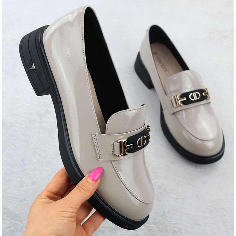 Naisten nahkakengät lakattu beige Vinceza 39957 1