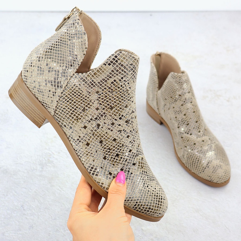 Naisten avoimet saappaat, Beige Vinceza 58608 1