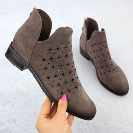 Naisten avoimet saappaat, beige, beige Vinceza 58608 1