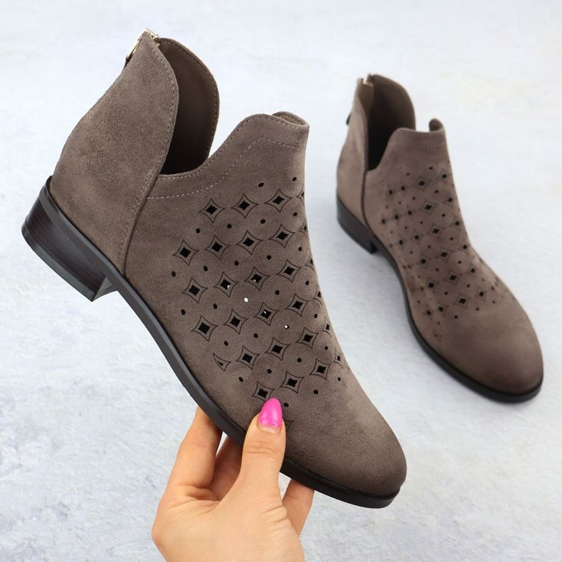 Naisten avoimet saappaat, beige, beige Vinceza 58608 1