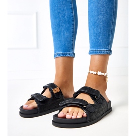 Musta virkkausläpät säädettävillä Kliris -raidoilla 1