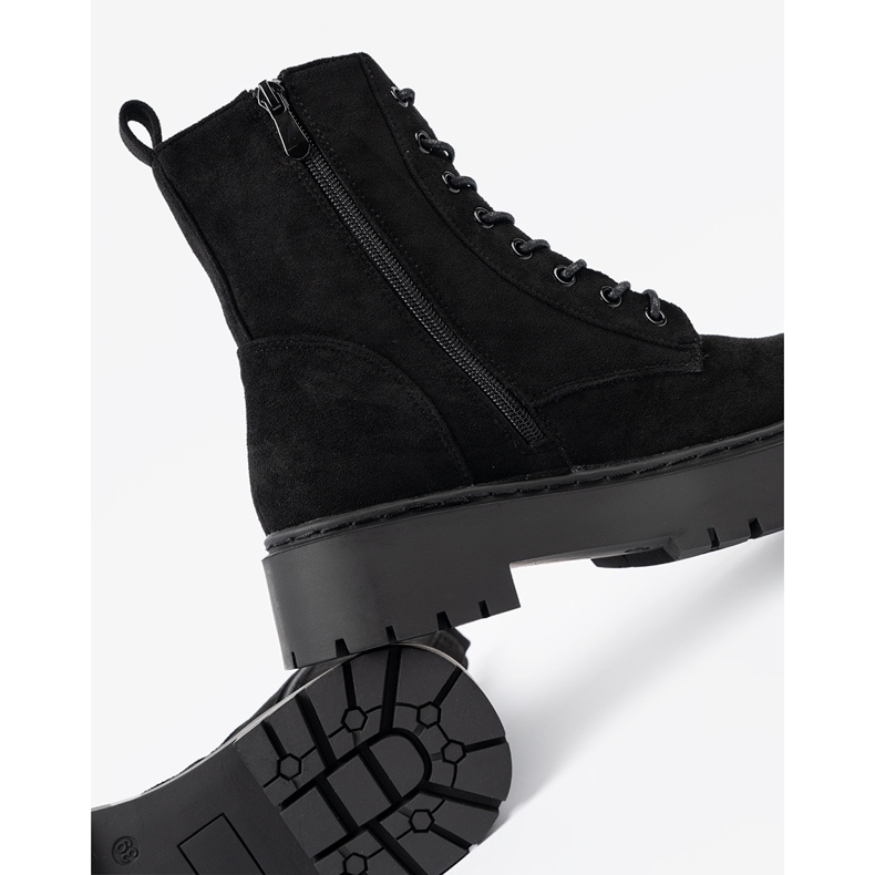 Shelvt Mustien naisten saappaat mokkanahkalla musta 2