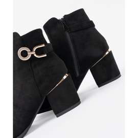 Shelvt Mustien naisten saappaat tyylikkäästi solki musta 1