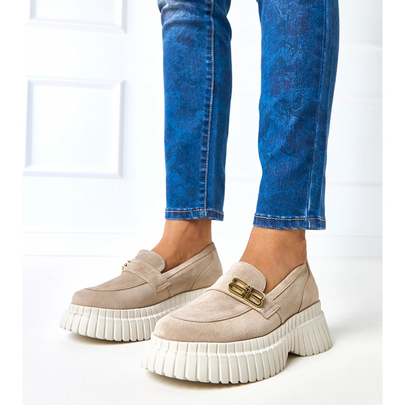 Karino beigen mokkanahka kengät 2