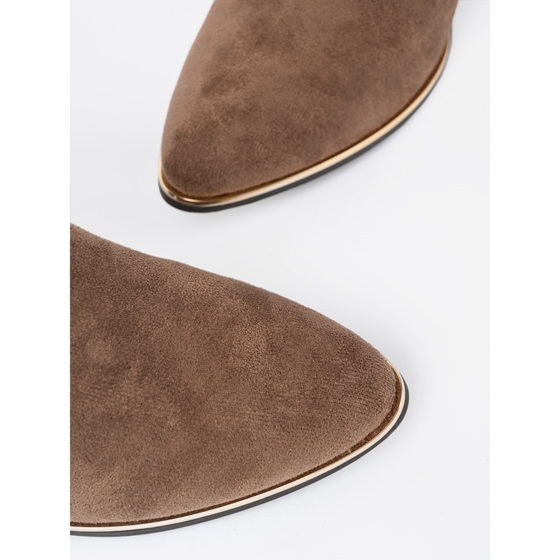 Shelvt Tumma beige mokkanahka saappaat postitse 2