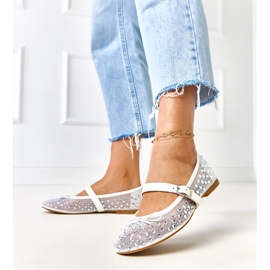 Valkoiset mesh balleriinit elasidikiteillä valkoinen 2