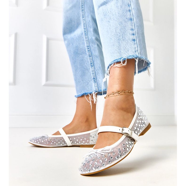 Valkoiset mesh balleriinit elasidikiteillä valkoinen 2