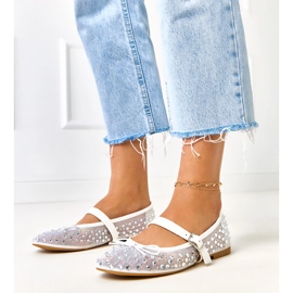 Valkoiset mesh balleriinit elasidikiteillä valkoinen 1