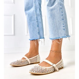 Beige mesh balleriinit elasid -kiteillä 1