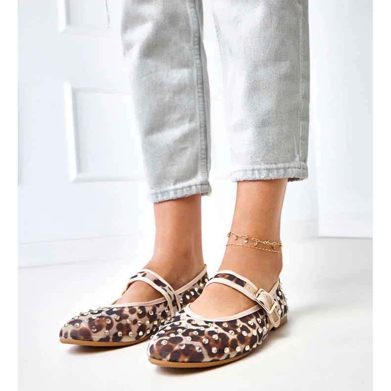 Pantitan Mesh Ballerinas Malmo -kiteillä ruskea 1