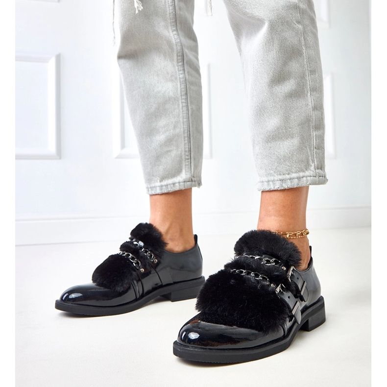 Mustat naisten kengät sarol -turkista 1