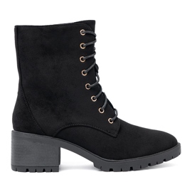 Shelvt Mukavat mustat saappaat pyöreällä varpalla 2