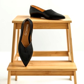 Marco Shoes Mustat naisten balleriinit Marco 1285 leikatulla 2