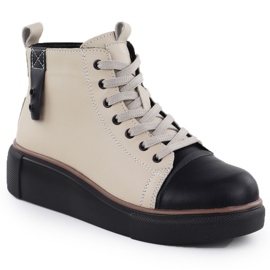 T.Sokolski Naisten nahkakengät eristetty beige. Sokolski Z24-218 1