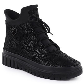 Naisten nahkakengät hohtavat mustat filippo dbt7302 1