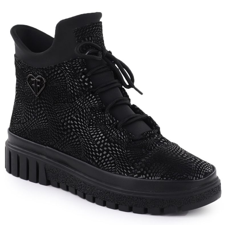 Naisten nahkakengät hohtavat mustat filippo dbt7302 1