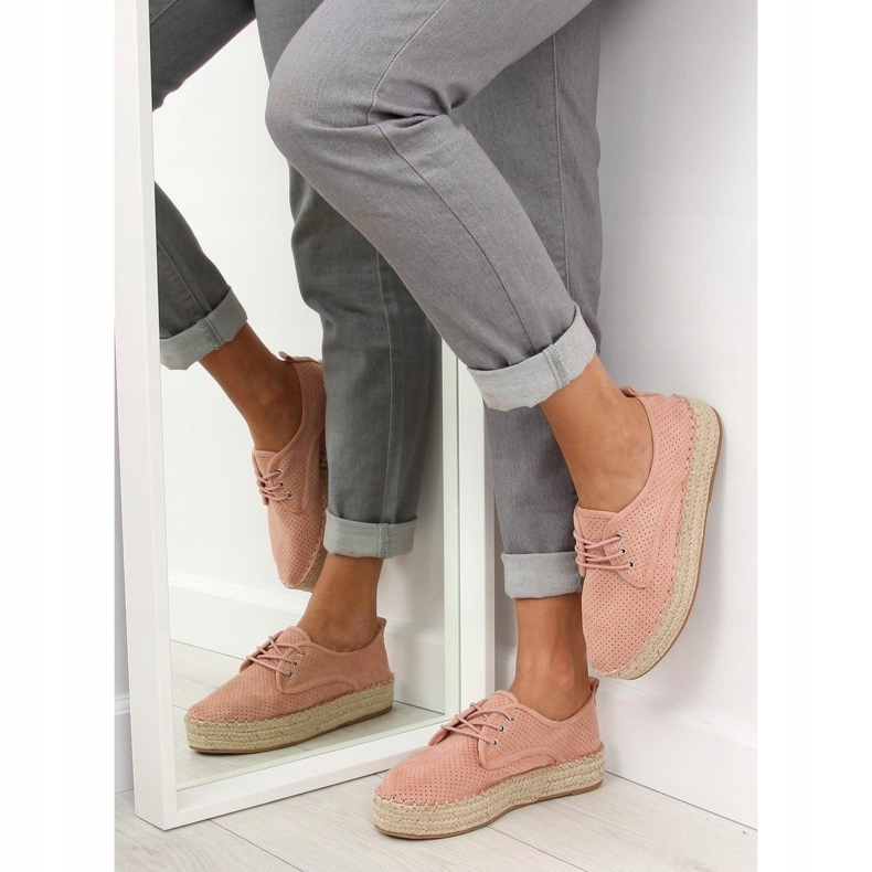 Vaaleanpunaiset naisten espadrillit LL-118 Pink vaaleanpunainen 1